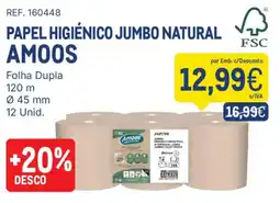 Makro Papel higiénico jumbo natural amoos promoção