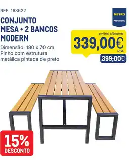 Makro Conjunto mesa + 2 bancos modern promoção