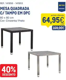 Makro Mesa quadrada c/ tampo em dpc promoção