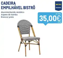 Makro cadeira empilhável bistrô metro professional promoção