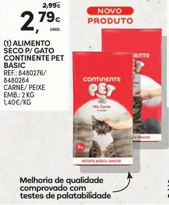 Continente Alimento seco p/gato continente pet basic promoção