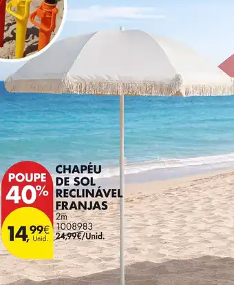 Chapéu de sol reclinável franjas 2m