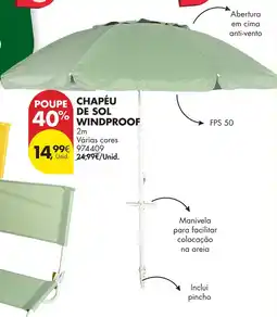 Pingo Doce Chapéu de sol windproof promoção
