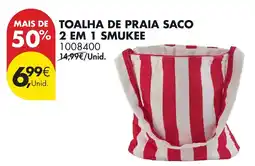 Pingo Doce Toalha de praia saco 2 em 1 smukee promoção
