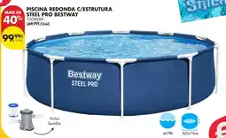 Pingo Doce Piscina redonda c/estrutura steel pro bestway promoção
