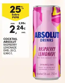 Continente Absolut drinks raspberry lemonade promoção