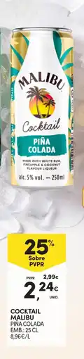 Continente Cocktail malibu piña colada promoção