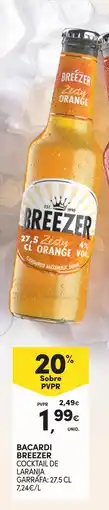 Continente Bacardi Breezer cocktail de laranja promoção