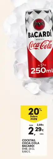 Continente Cocktail coca-cola bacardi promoção