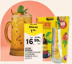 Continente Licor beirão c/ jarro e colher de sangria promoção