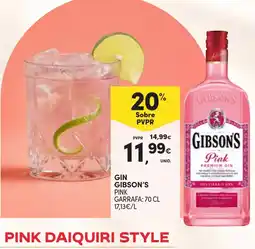 Continente Gin gibson's pink promoção