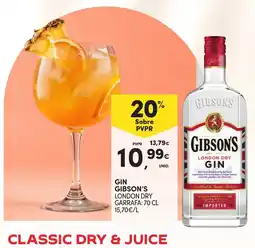 Continente Gin gibson's london dry promoção