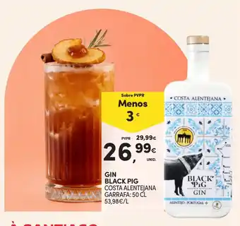 Continente Gin black pig costa alentejana promoção