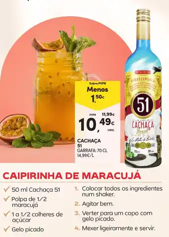 Continente Cachaça 51 promoção