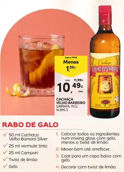 Continente Cachaça Velho Barreiro promoção