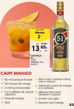 Continente Cachaça 51 Gold promoção