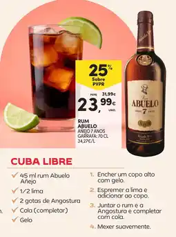 Continente Rum abuelo añejo 7 anos promoção