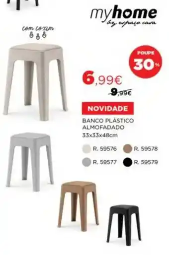 Banco plástico almofadado