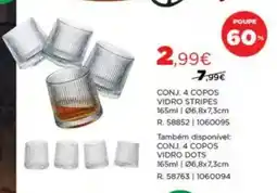 Espaço Casa Conj. 4 copos vidro stripes promoção