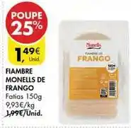Pingo Doce Fiambre monells de frango promoção