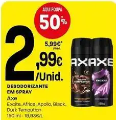 Intermarché Axe - desodorizante em spray excite promoção