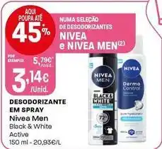 Intermarché Nivea men - desodorizante em spray black & white promoção
