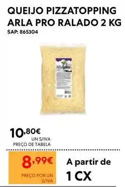 Recheio A+ - queijo pizzatopping arla pro ralado 2 kg promoção