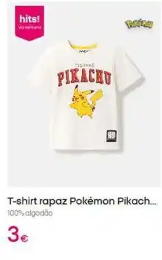 Pepco T-shirt rapaz pokemon pikach promoção