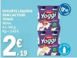 E.Leclerc Iogurte líquido sem lactose yoggi promoção