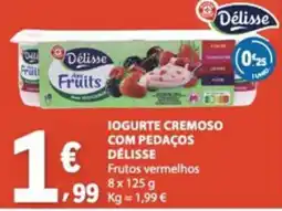E.Leclerc Iogurte cremoso com pedaços délisse frutos vermelhos promoção