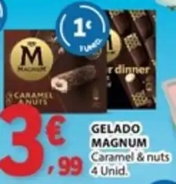 E.Leclerc gelado magnum caramel & nuts promoção