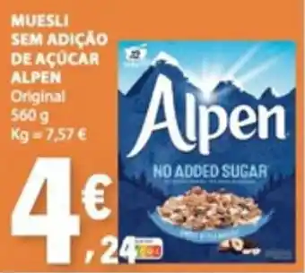 E.Leclerc Muesli sem adição de açúcar alpen original promoção