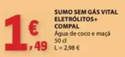 E.Leclerc sumo sem gás vital eletrólitos+ compal promoção
