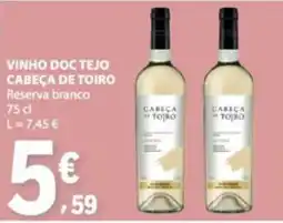 E.Leclerc vinho doc tejo cabeça de toiro reserva branco promoção