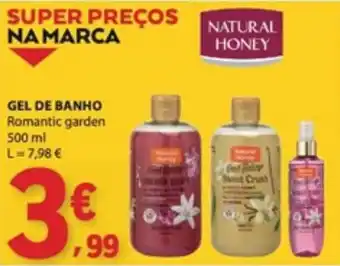 E.Leclerc gel de banho romantic garden natural honey promoção