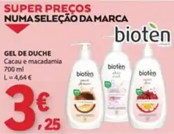 E.Leclerc gel de duche cacau e macadamia bioten promoção