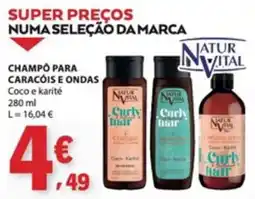 E.Leclerc champô para caracóis e ondas coco e karité natur vital promoção