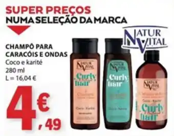 E.Leclerc champô para caracóis e ondas coco e karité natur vital promoção
