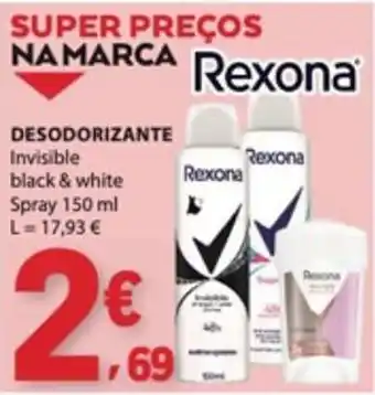 E.Leclerc Desodorante invisible black & white rexona promoção