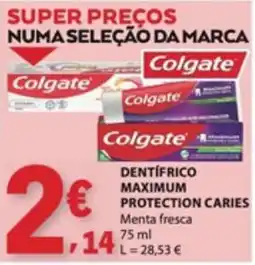 E.Leclerc Colgate dentífrico maximum protection caries menta fresca promoção