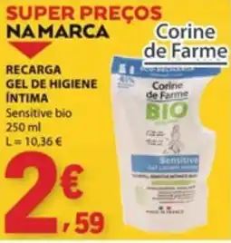 E.Leclerc Recarga gel de higiene íntima sensitive bio corine de farme promoção