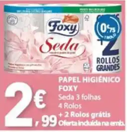 E.Leclerc Papel higiênico foxy seda 3 folhas promoção