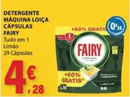 E.Leclerc Detergente máquina loiça cápsulas fairy tudo em 1 limão promoção