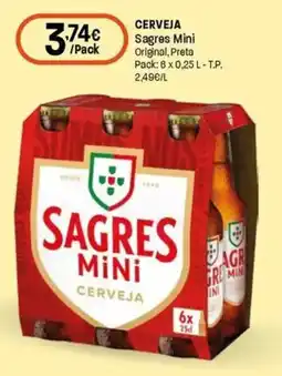 Intermarché Cerveja sagres mini original, preta promoção