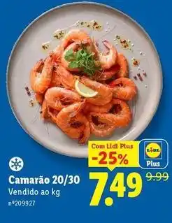 Lidl com - camarão 20/30 promoção