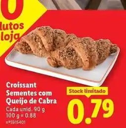 Lidl com - croissant sementes com queijo de cabra promoção