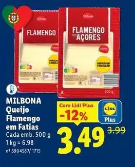 Milbona - queijo flamengo em fatias