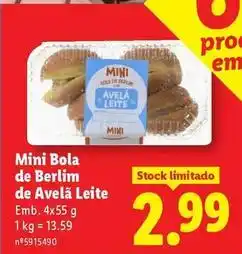 Lidl Mini - bola de berlinm de avelã leite promoção