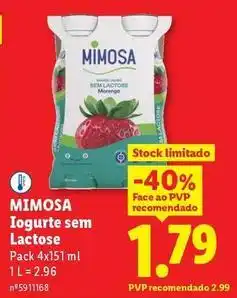 Lidl Mimosa - iogurte sem lactose promoção