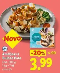 Lidl A+ - ameijoas a bulhao pato promoção